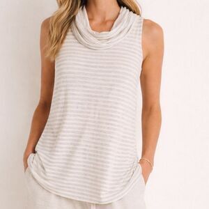 Lou & Grey Striped Cowl Neck Tank Top Size XS